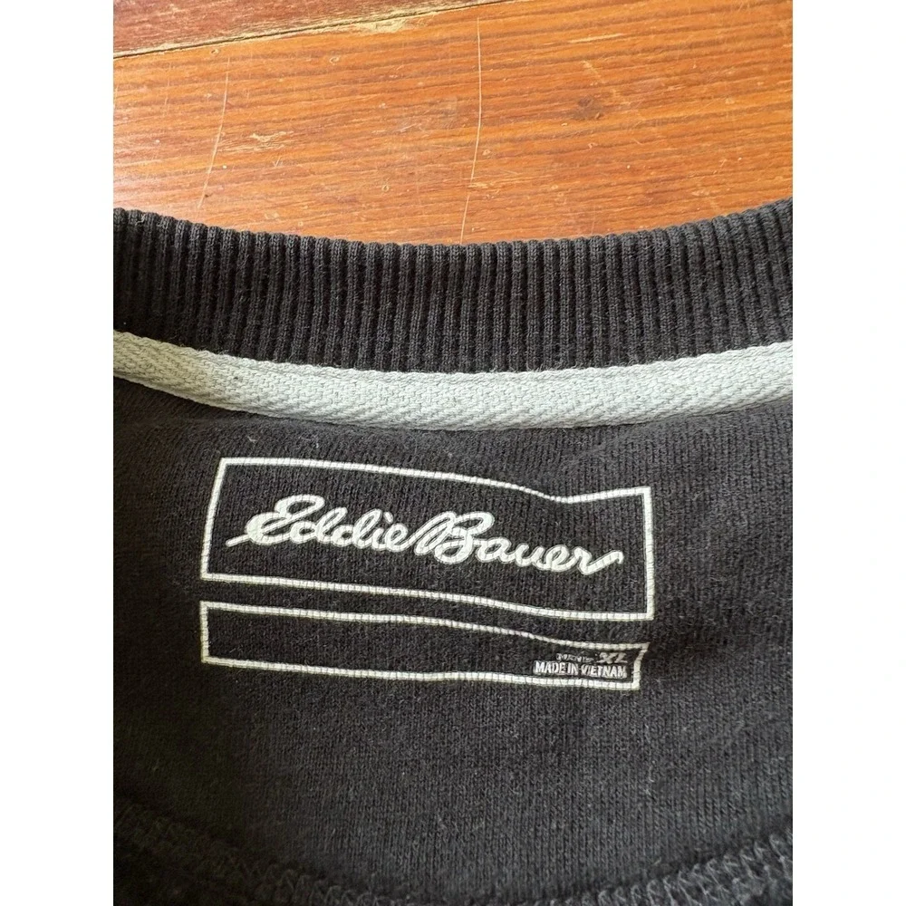 Eddie‎ Bauer Men's Long Sleeve Crew Neck Sweatshirt Size XL Black - Picture 3 of 5